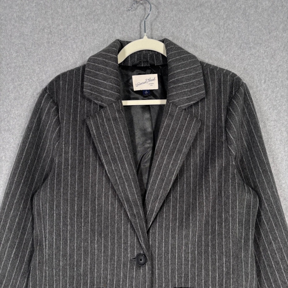 Universal Thread Blazer Medium Gray Pinstripe Mas… - image 2